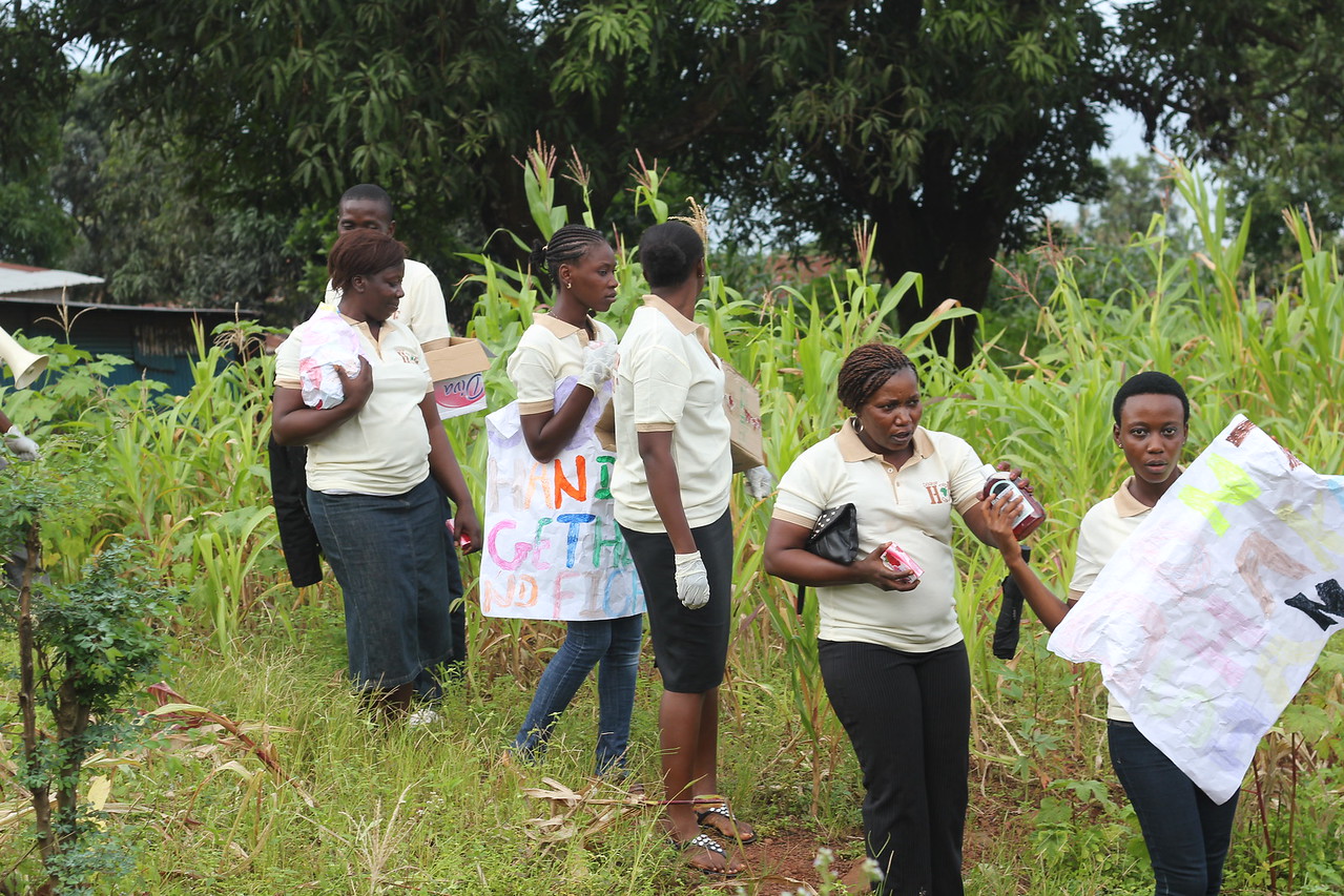 Health workers on an Ebola sensitization walk.
